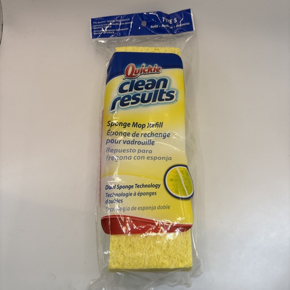 Quickie‎ Clean Results Sponge Yellow Mop Refill Type S 2015 USA NOS